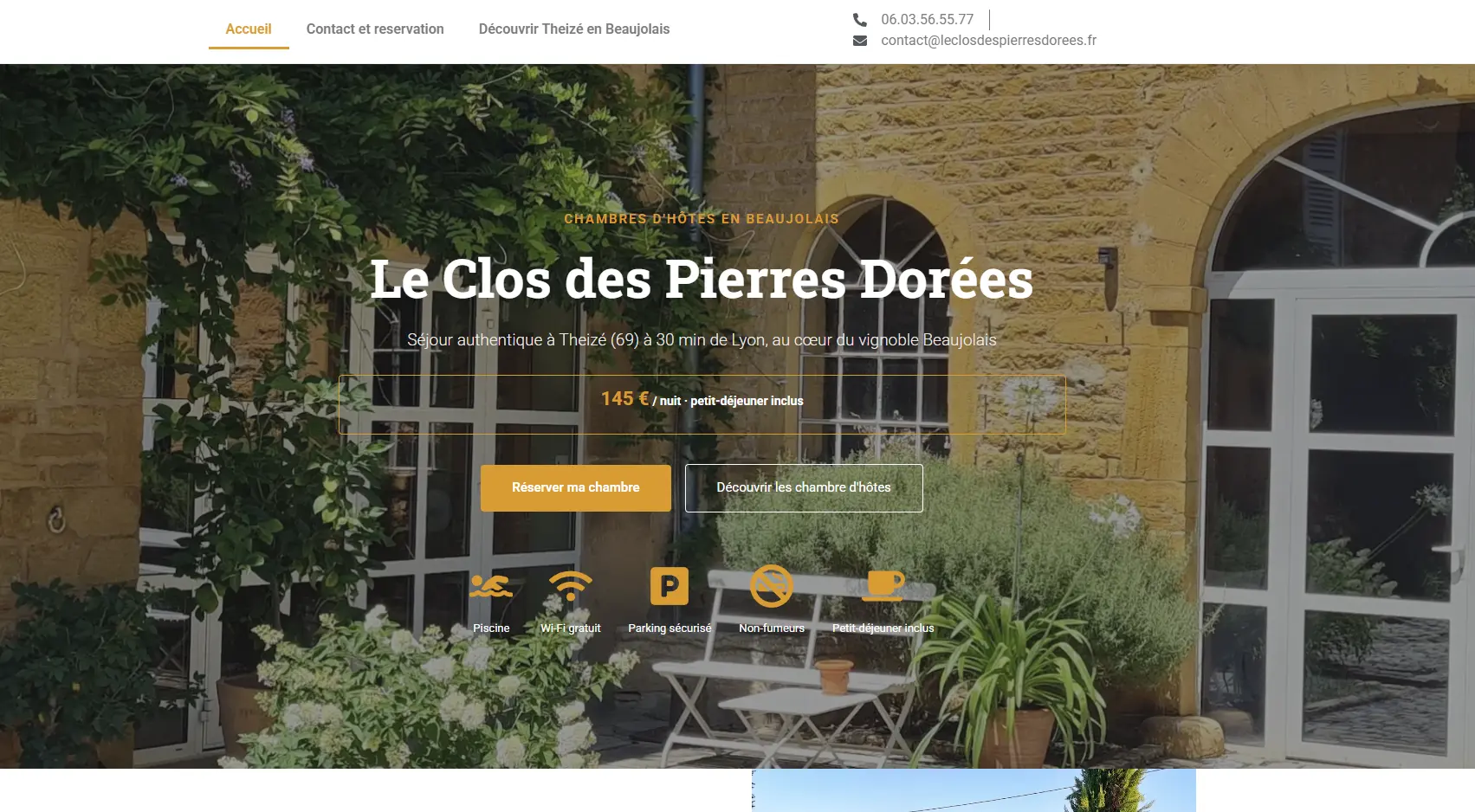 Aperçu du site Le Clos des Pierres Dorées